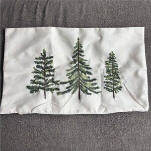 Decorative Pillow Cover with Pine Tree Design